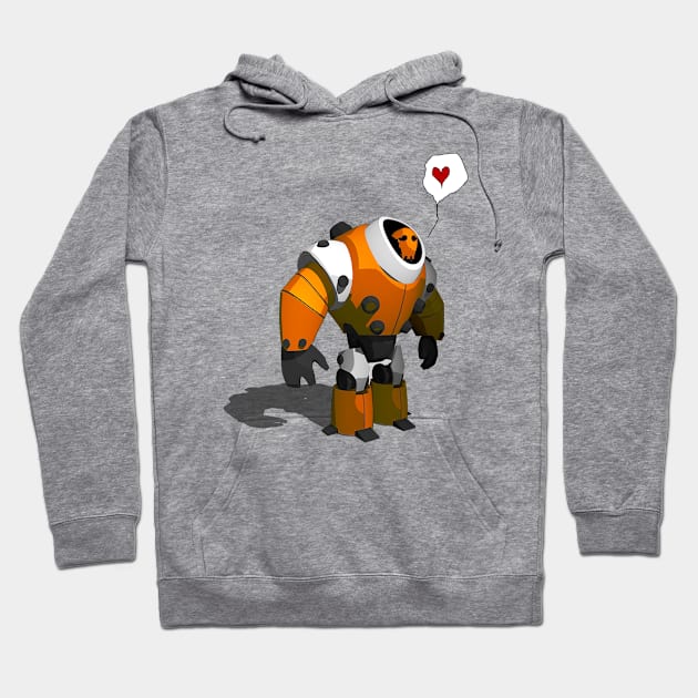 Heart Bot Hoodie by Rowdy Designs